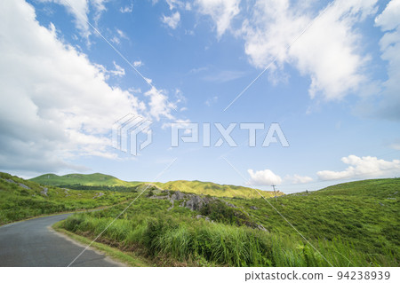 初夏的平尾台，蔚藍的天空[福岡縣北九州市] 94238939