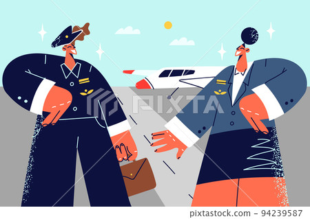 Airplane crew near plane Airplane crew near plane 94239587