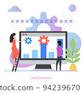 SMM strategy vector illustration. Lead generation, increasing conversion rates, growth graphics modern concept 94239670