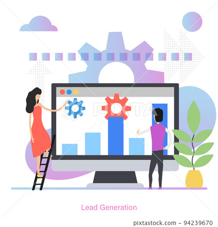 SMM strategy vector illustration. Lead generation, increasing conversion rates, growth graphics modern concept 94239670
