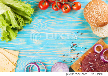 The ingredients for the burger The ingredients for the burger 94239916