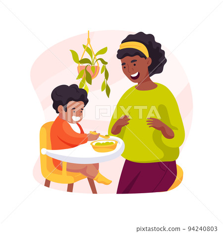 Using a fork and a spoon isolated cartoon vector illustration. Using a fork and a spoon isolated cartoon vector illustration. 94240803