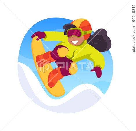 Snowboard tricks isolated cartoon vector illustration. 94240815