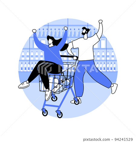 Shopping fun isolated cartoon vector illustrations. 94241529