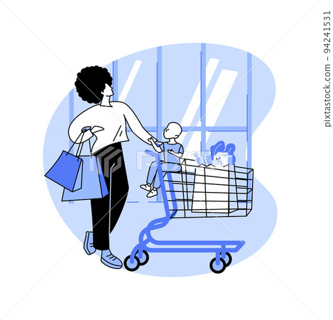 Shopping with a baby isolated cartoon vector illustrations. 94241531