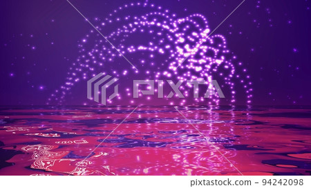 Music abstract sphere background with reflection in water. Music background concept art. 94242098