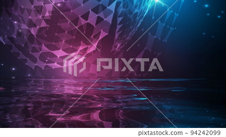 Music abstract sphere background with reflection in water. Music background concept art. 94242099