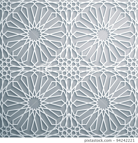 Islamic ornament vector , persian motiff . White background . Light 3d ramadan islamic round pattern elements . Geometric circular ornamental arabic symbol vector . White background . Islamic ornament vector , persian motiff . White background . Light 3d ramadan islamic round pattern elements . Geometric circular ornamental arabic symbol vector . White background . 94242221