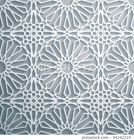 Islamic ornament vector , persian motiff . White background . Light 3d ramadan islamic round pattern elements . Geometric circular ornamental arabic symbol vector . White background . Islamic ornament vector , persian motiff . White background . Light 3d ramadan islamic round pattern elements . Geometric circular ornamental arabic symbol vector . White background . 94242224