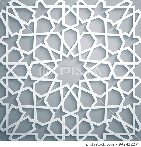 Islamic ornament vector , persian motiff . White background . Light 3d ramadan islamic round pattern elements . Geometric circular ornamental arabic symbol vector . White background . Islamic ornament vector , persian motiff . White background . Light 3d ramadan islamic round pattern elements . Geometric circular ornamental arabic symbol vector . White background . 94242227