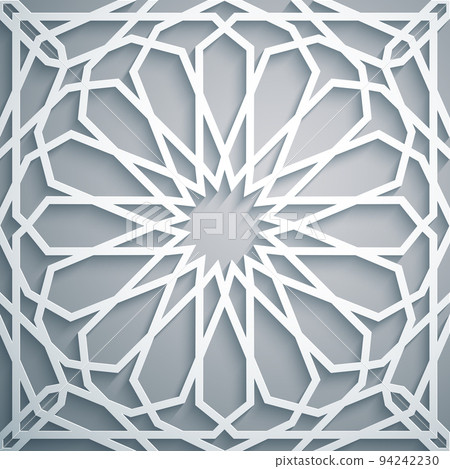Islamic ornament vector , persian motiff . White background . Light 3d ramadan islamic round pattern elements . Geometric circular ornamental arabic symbol vector . White background . Islamic ornament vector , persian motiff . White background . Light 3d ramadan islamic round pattern elements . Geometric circular ornamental arabic symbol vector . White background . 94242230