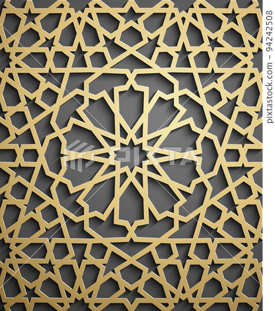 Islamic ornament vector , persian motiff . 3d ramadan islamic round pattern elements . Geometric circular ornamental arabic symbol vector . Islamic ornament vector , persian motiff . 3d ramadan islamic round pattern elements . Geometric circular ornamental arabic symbol vector . 94242508