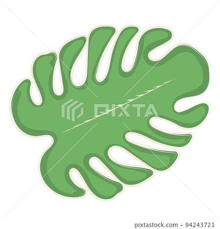 Isolated cute sticker of a leaf Vector Isolated cute sticker of a leaf Vector 94243721