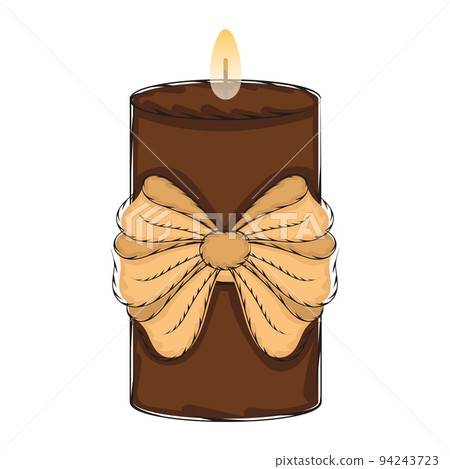 Isolated cute sticker of a colored candle icon Vector Isolated cute sticker of a colored candle icon Vector 94243723