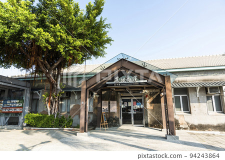 Building view of the Takao Railway Museum in the port of Kaohsiung, Taiwan, Many retired steam locomotives are displayed here. 94243864