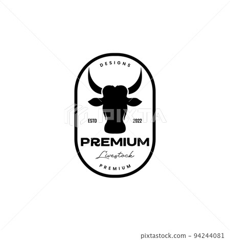 head cow isolated badge vintage logo 94244081