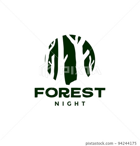 dark trees forest night logo design dark trees forest night logo design 94244175