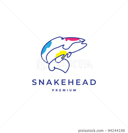 snake head fish logo design 94244198