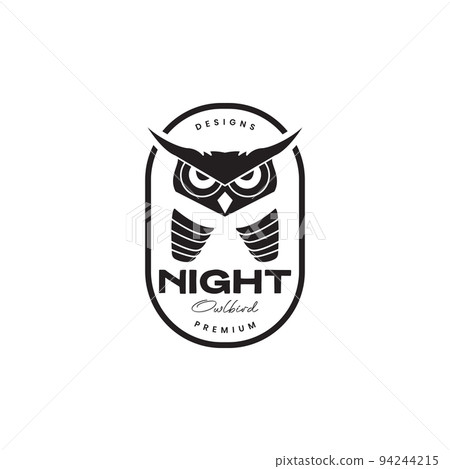 owl focus badge vintage logo design 94244215