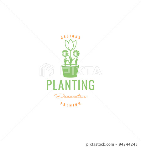 feminine plant pots flower logo design 94244243