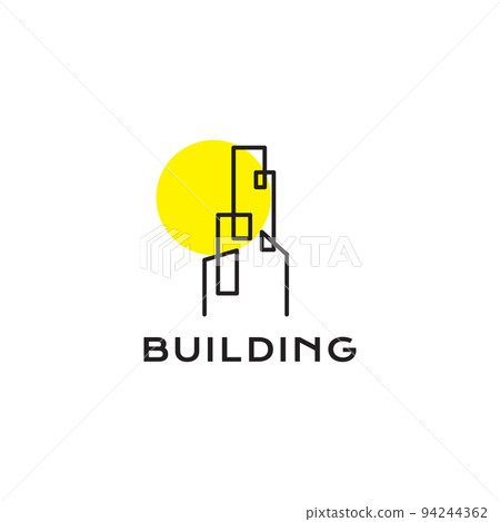 continuous line skyscraper logo design 94244362