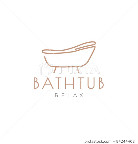 minimalist bathtub lines logo design 94244408