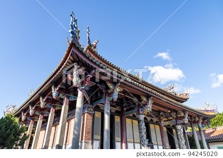 Old building view of the Confucius Temple in Taipei, Taiwan. This is a historical heritage with a Chinese-style building that is over several hundred years old. 94245020