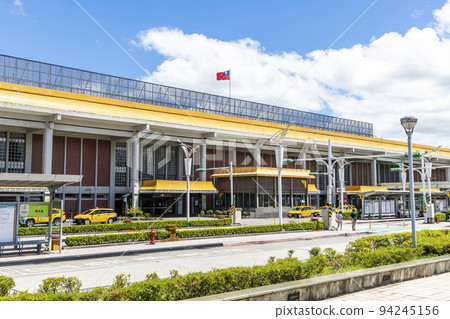 Building view of international passenger terminal at Taipei International Airport (Songshan Airport). it is the first airport in Taiwan Building view of international passenger terminal at Taipei International Airport (Songshan Airport). it is the first airport in Taiwan 94245156