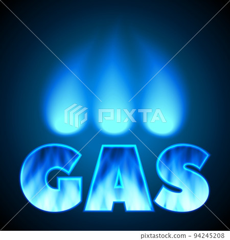 word gas with blue flame vector realistic 94245208