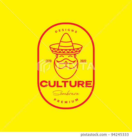 sombrero old man bearded logo deesign 94245333