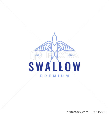 colored hipster fly swallow logo design 94245392