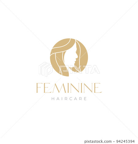 negative space woman hair care logo design 94245394