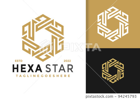 Luxury Hexagon Star Logo Design, brand identity logos vector, modern logo, Logo Designs Vector Illustration Template 94245793