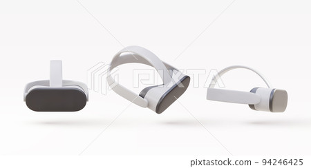 3d set VR glasses virtual reality. Virtual reality helmet. Vector illustration. 3d set VR glasses virtual reality. Virtual reality helmet. Vector illustration. 94246425