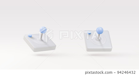3d two whites Realistic old  gamepads. Vector illustration. 94246432