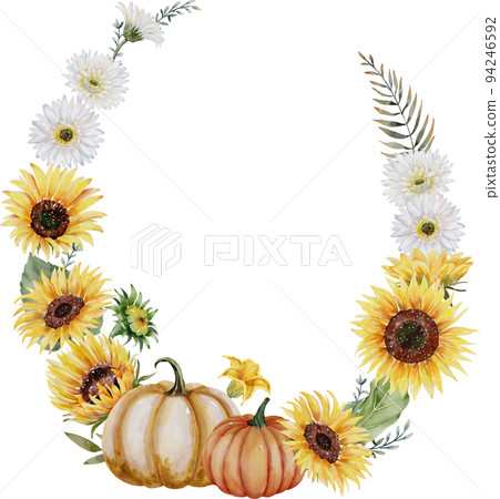 水彩南瓜框架 水彩南瓜框架 94246592