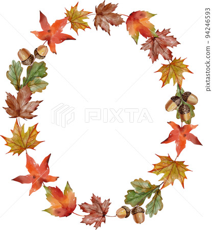 水彩秋葉框架 水彩秋葉框架 94246593