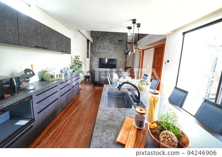 Living dining with system kitchen and atrium Living dining with system kitchen and atrium 94246906