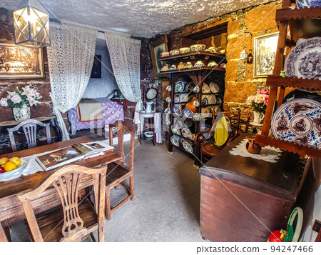 Interiors of the caves in Museo Etnografico Casas Cuevas at Artenara, Gran Canaria, Spain Interiors of the caves in Museo Etnografico Casas Cuevas at Artenara, Gran Canaria, Spain 94247466