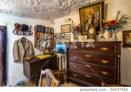 Interiors of the caves in Museo Etnografico Casas Cuevas at Artenara, Gran Canaria, Spain 94247468