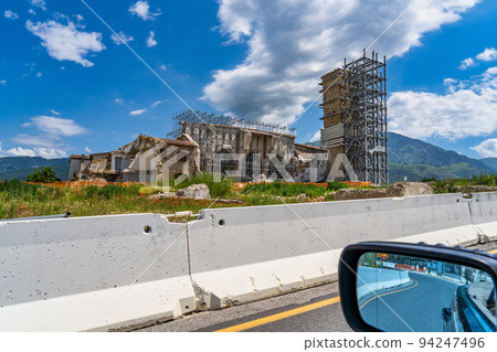 The center of Amatrice at July 2020 after the earthquake of central Italy 2016 The center of Amatrice at July 2020 after the earthquake of central Italy 2016 94247496