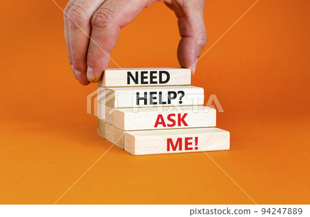 Support and need help ask me symbol. Concept words Need help ask me on wooden blocks on a beautiful orange table orange background. Businessman hand. Business, support and Need help ask me concept. Support and need help ask me symbol. Concept words Need help ask me on wooden blocks on a beautiful orange table orange background. Businessman hand. Business, support and Need help ask me concept. 94247889