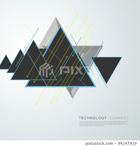 Abstract template pattern shapes decoration. Vector triangles element. Modern technology illustration background 94247929