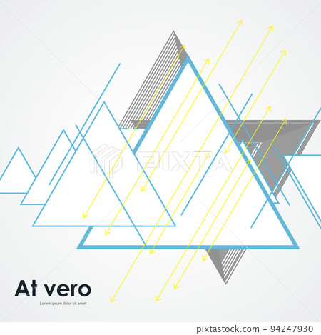 Triangle geometry abstract vector illustration. Vector technology card. Concept style dynamic pattern design Triangle geometry abstract vector illustration. Vector technology card. Concept style dynamic pattern design 94247930