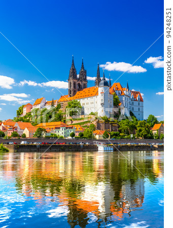 Awesome view on Albrechtsburg castle and cathedral on the river Elbe. Meissen, Saxony, Germany Awesome view on Albrechtsburg castle and cathedral on the river Elbe. Meissen, Saxony, Germany 94248251