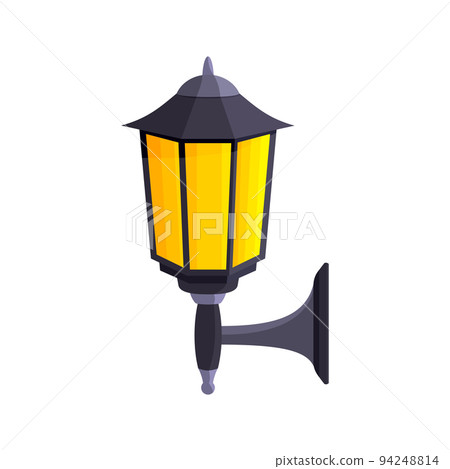 Urban home lighting ceiling wall mounted flat. Design spotlight lantern light outside inside building electrical appliance. Modern classic gothic style different size interior exterior isolated white 94248814