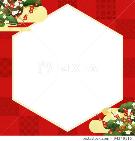紅色格仔的框架 94249116
