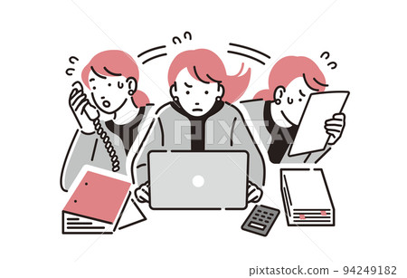 Busy business person woman 94249182