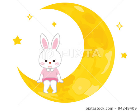 坐在新月上的兔子 坐在新月上的兔子 94249409