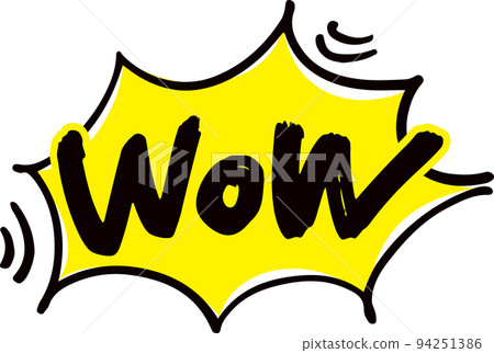 Handwritten speech bubble "WOW" 94251386